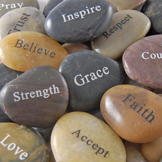 wholesale custom courage inspirational Engraving word stones for gifts