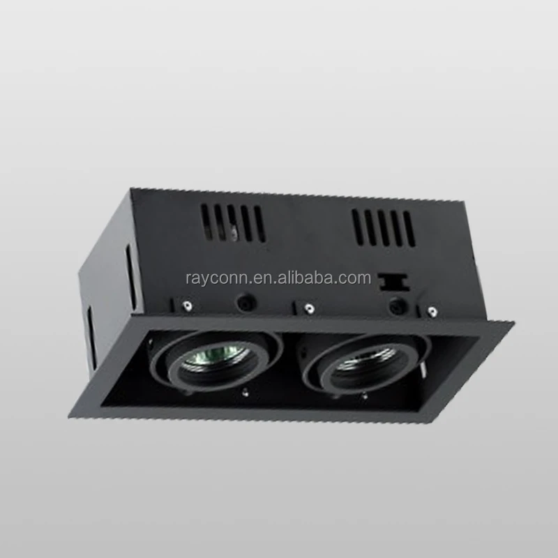 Без ртути Экологические 2*9 Вт светодиодные светильники встраиваемые Регулируемый решетка светильник