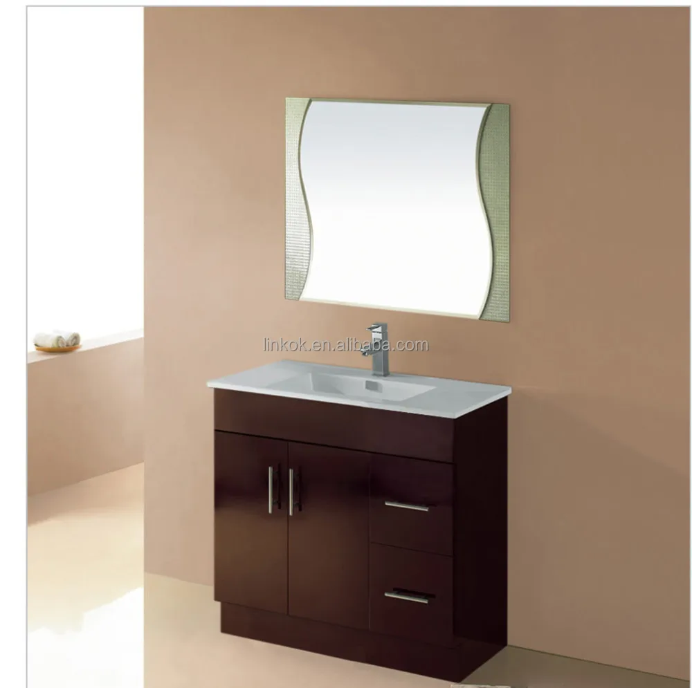 High Quality 36 inch Free Standing Single Basin Ceramic Top Bathroom Cabinet