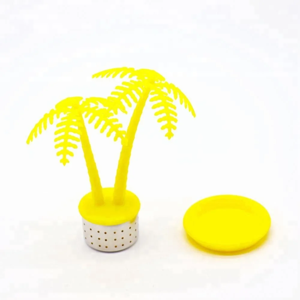 stainless steel coconut palm shape loose tea leaf strainer infuser filter