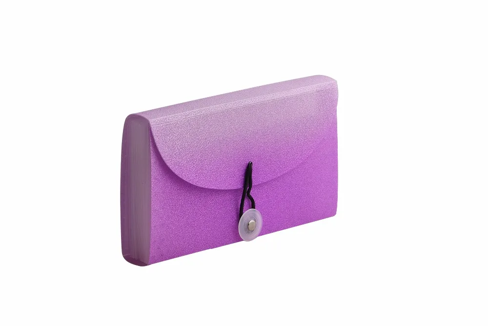 PP Glitter Powder Expanding File Folder A5 Size Folder Wallet with Elastic