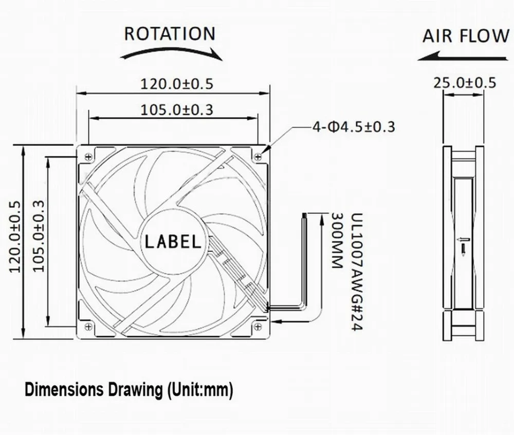 Gdstime 2500RPM AC Cooling Axial Fan 120mm 12025 115V 220V 230V 240V Volt 5 inch High Speed