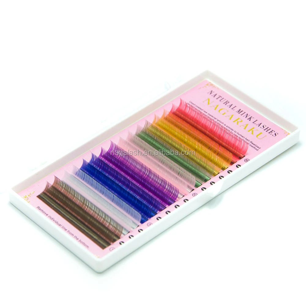 
8 Colors Rainbow Colored Eyelash Extension Faux Mink colorful cilia eyelash extension macaron eyelash 