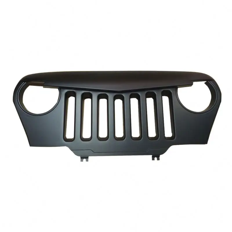 Lantsun J187 Lantsun Angry Grille Front Matte Black Overlay TJ Grill 1997-2006 for Jeep For wrangler TJ LJ