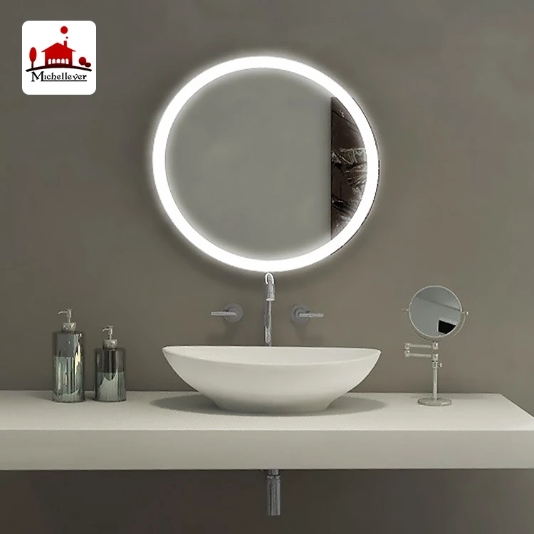 
ip66 rating certified lighted led mirror wall mounted light around mirror led backlit round mirror 
