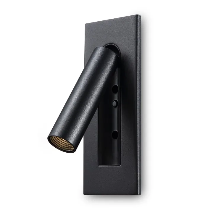 Modern hotel bedroom bed headboard wall light recessed mounted 3w led reading wall lamp