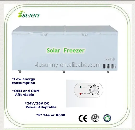 DC 12V 24V 165L Deep Chest Solar Freezer
