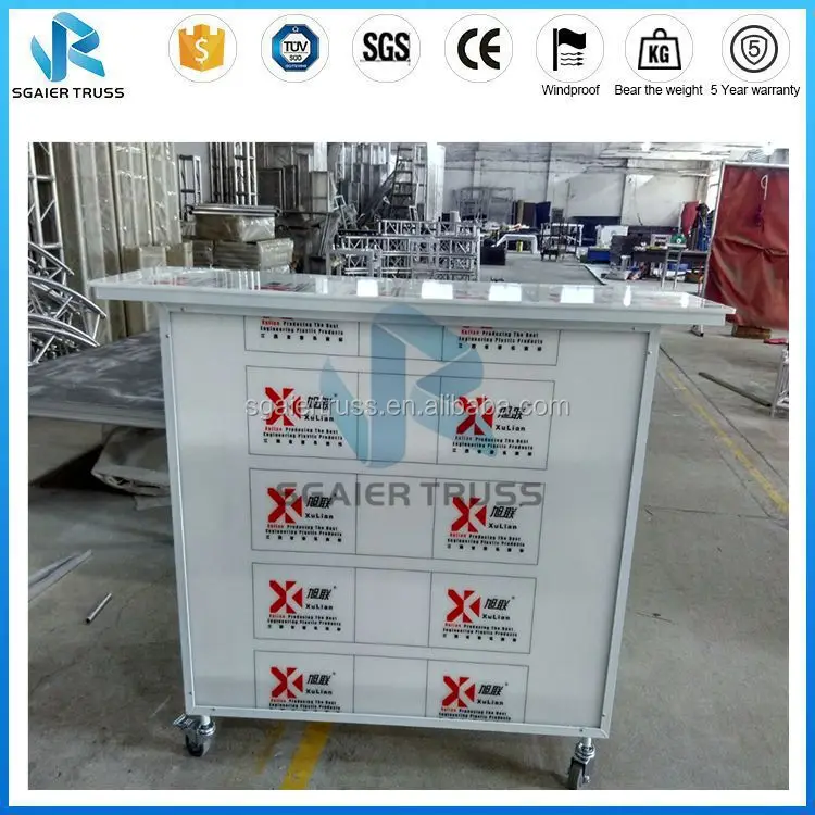 Sgaier LED Lighted Portable Bar on Wheels