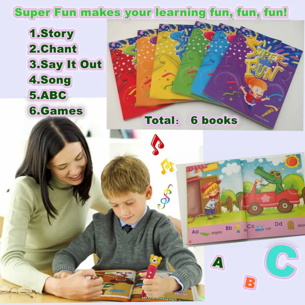 Super Fun Children English Books Smart Reading Pen Talking Pen Books