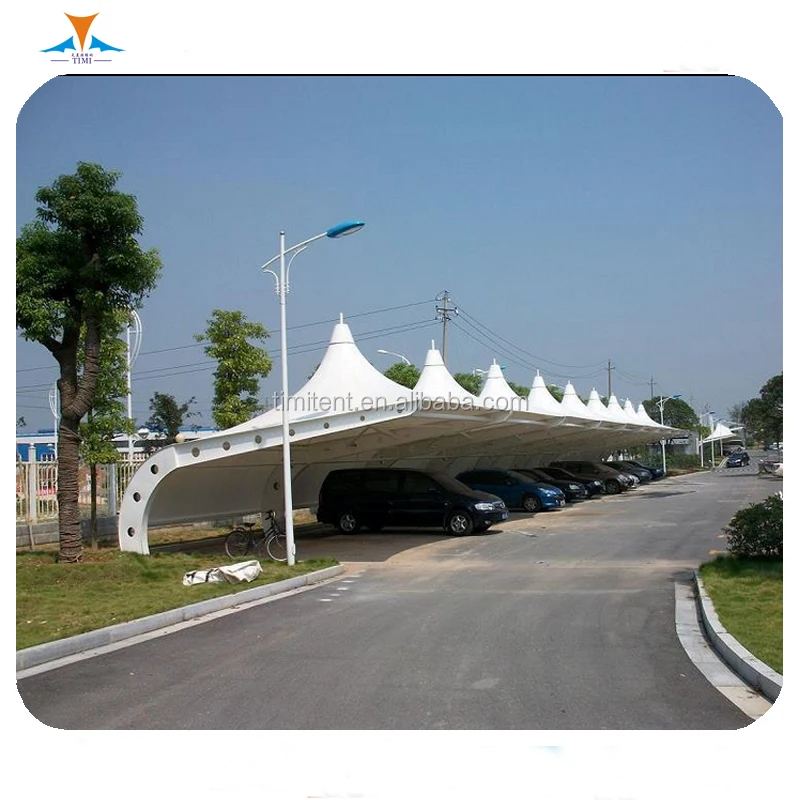 New Car Parking shed Tent Modern Tensile Membrane Structure and steel structure Cantilever Carport shelter
