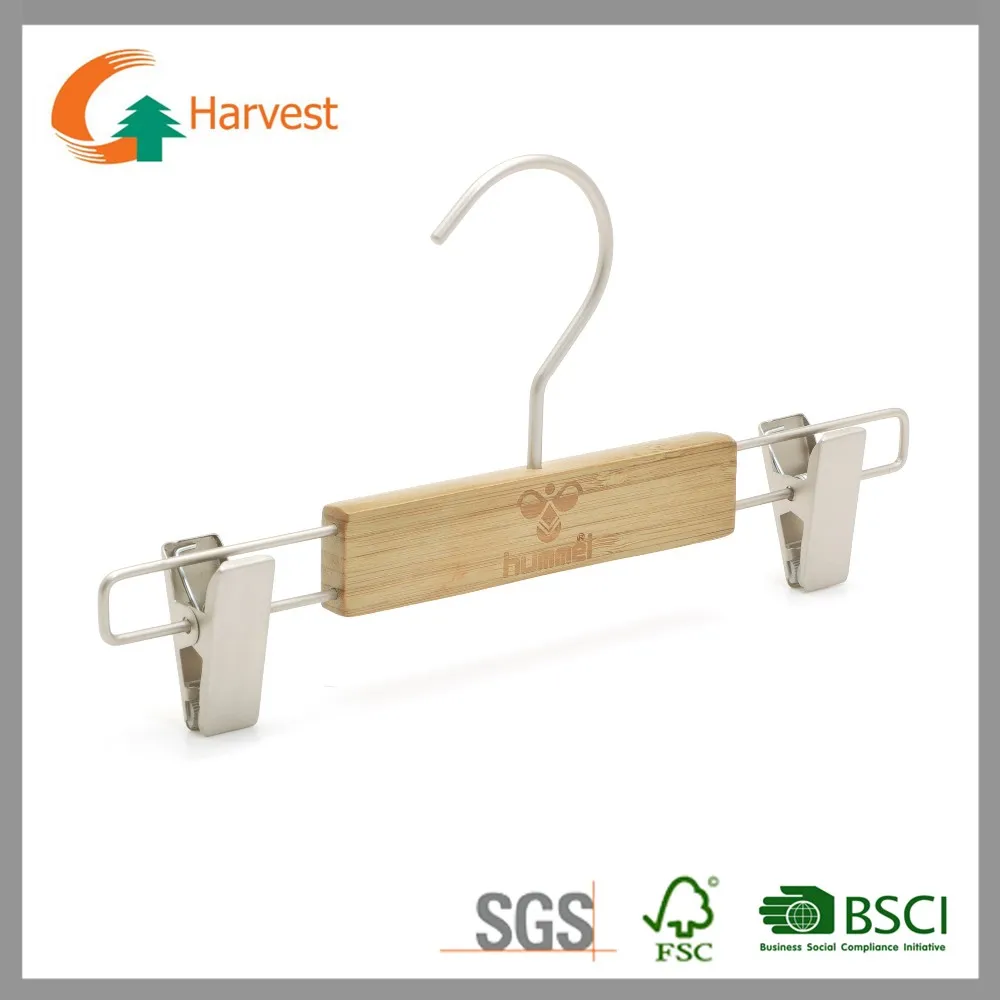 High quality nickel hook wooden skirt pant hanger