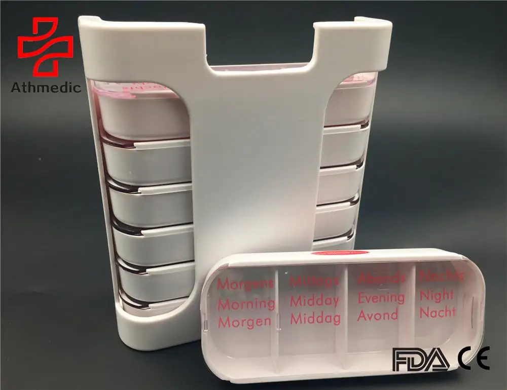 2025 Athmedic food grade pill box high quality dispenser drawer pill box crushproof pill organizer