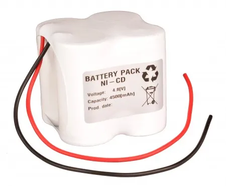 Emergency NiCd SC 4.8V 4.5Ah/4500MAH series with cable Battery Pack