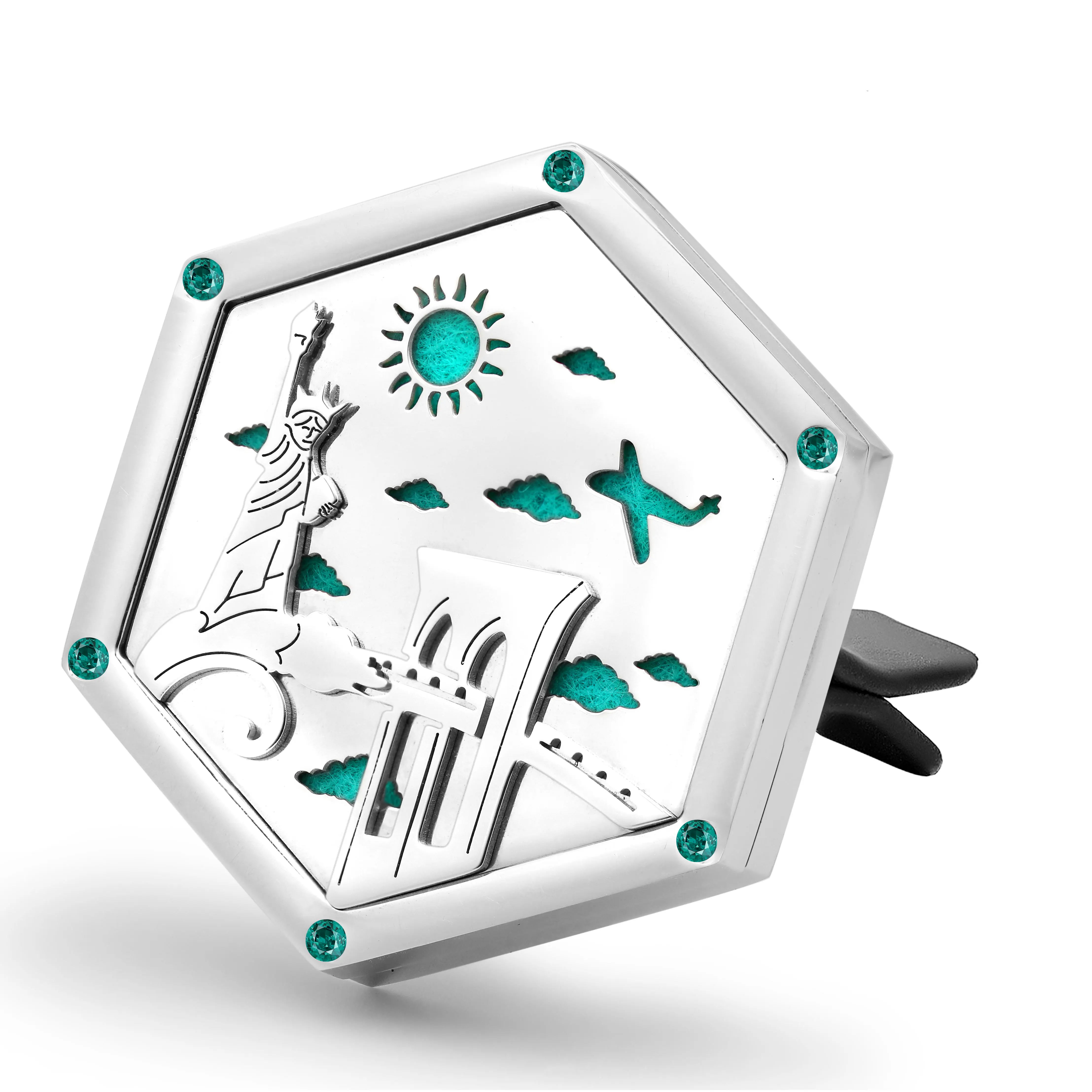 Wholesale hollow out stainless steel vent clip essential oil diffuser chinese car vent locket flavoring