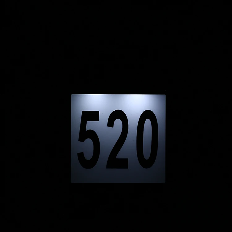 
Solar power stainless steel 2pcs LED house address number doorplate 