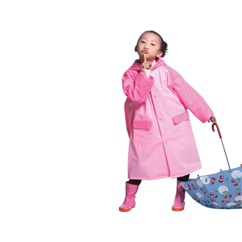 Plastic pvc cartoon Kids Children child girls raincoat clear plastic rain coats