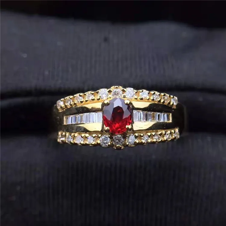 wholesale vintage classic gemstone jewelry 18k gold 0.25ct Sri Lanka natural red ruby ring for women