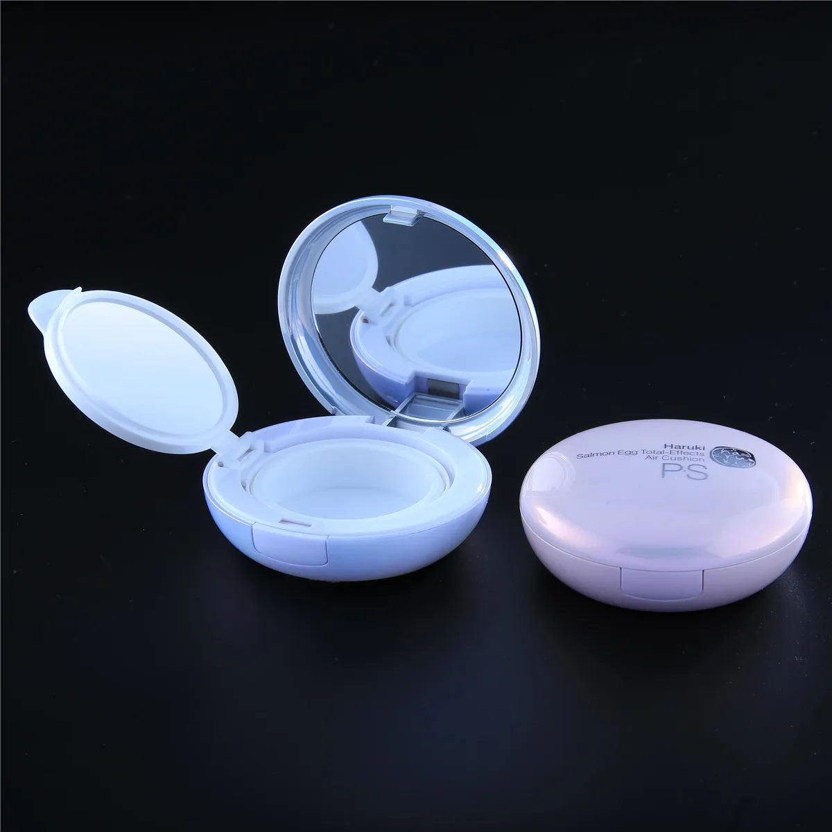 High Quality Round Empty Compact Powder Container Pressed Powder Case Loose Powder Personal Care Bubble Bag +foam Carton Box 18g