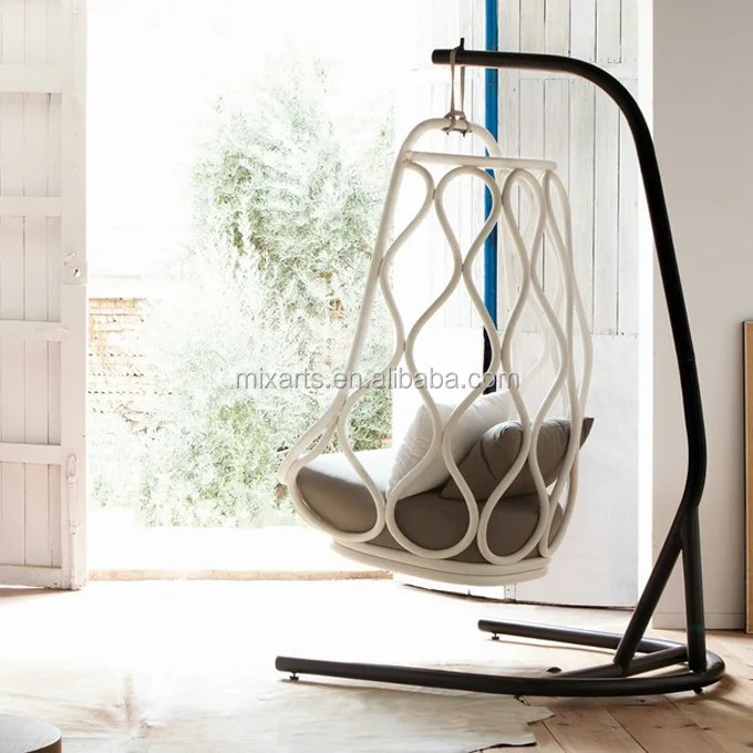 
Mixarts patio hanging swing basket egg chair with stand 