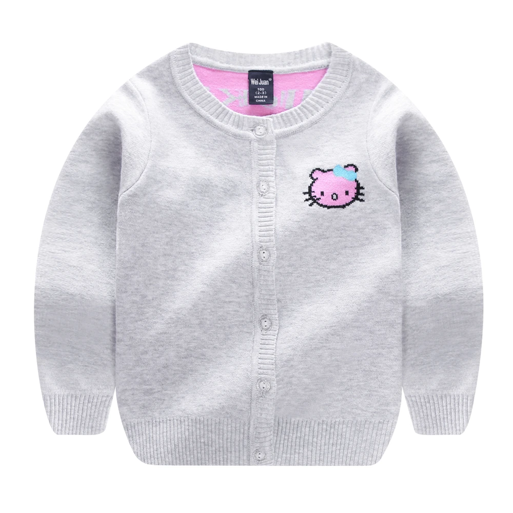 Wholesales European Style Girls Coat Hello Kitty Beautiful Stylish Girls Sweater Cardigan