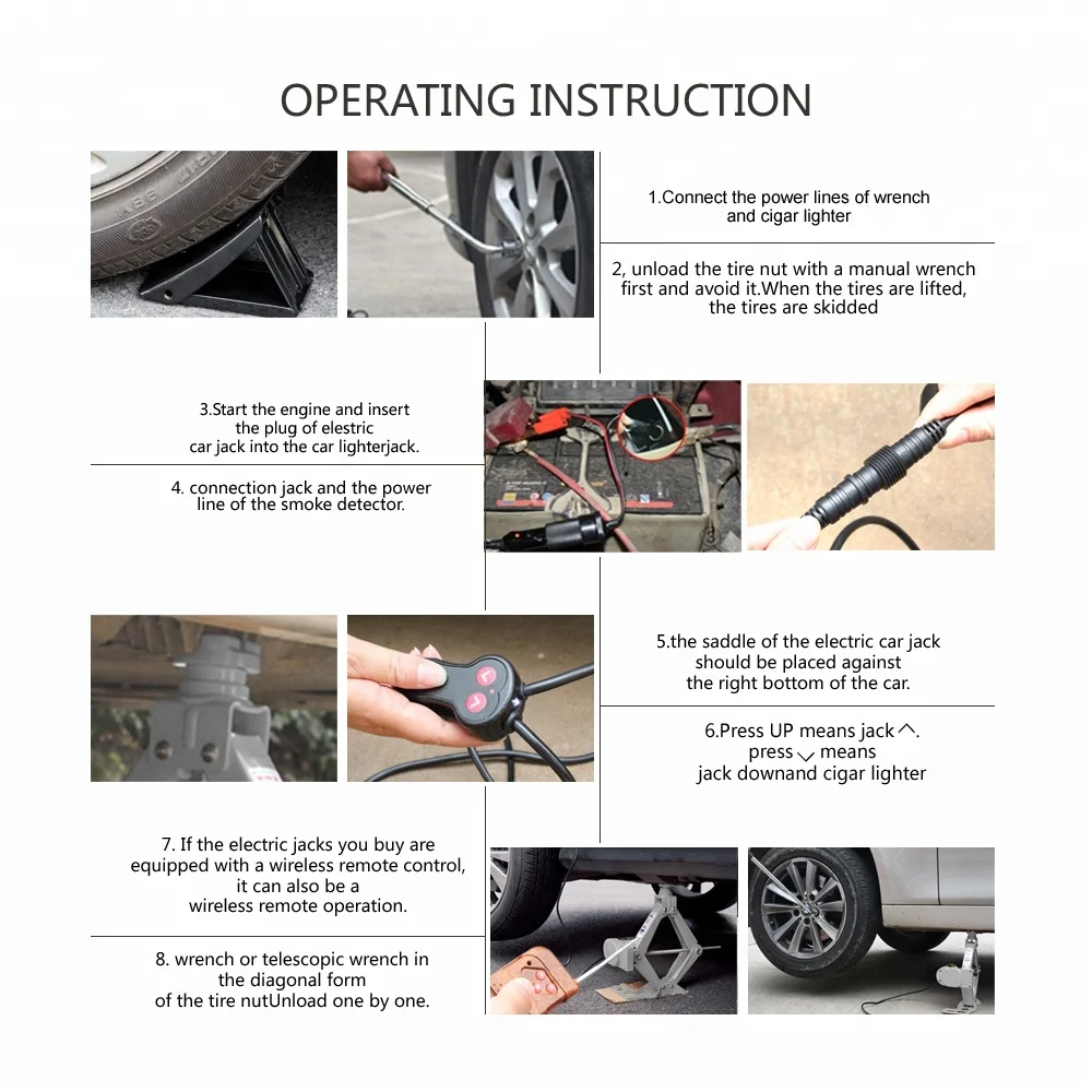 Маленький электрический портативный легкий ножничный домкрат