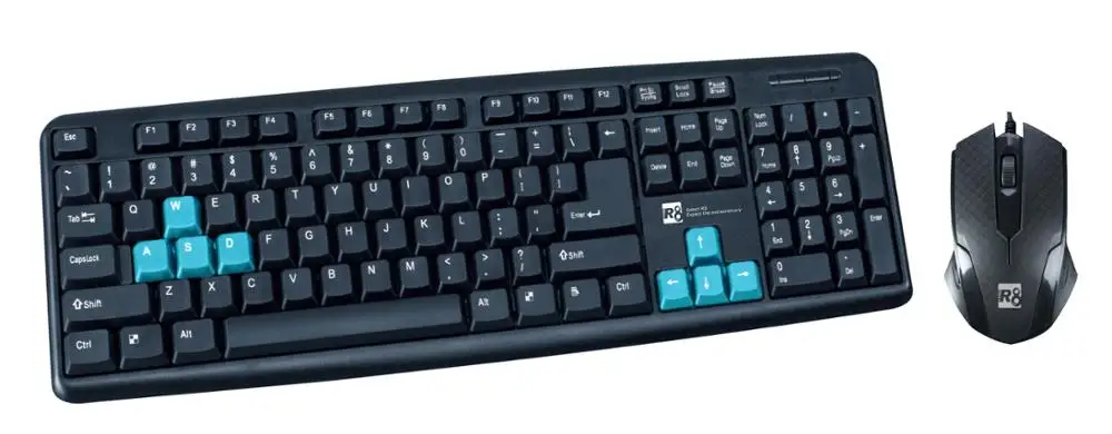 Клавиатура R8, самая дешевая клавиатура и мышь, комбинированная компьютерная проводная мышь и набор клавиатуры, офисный набор