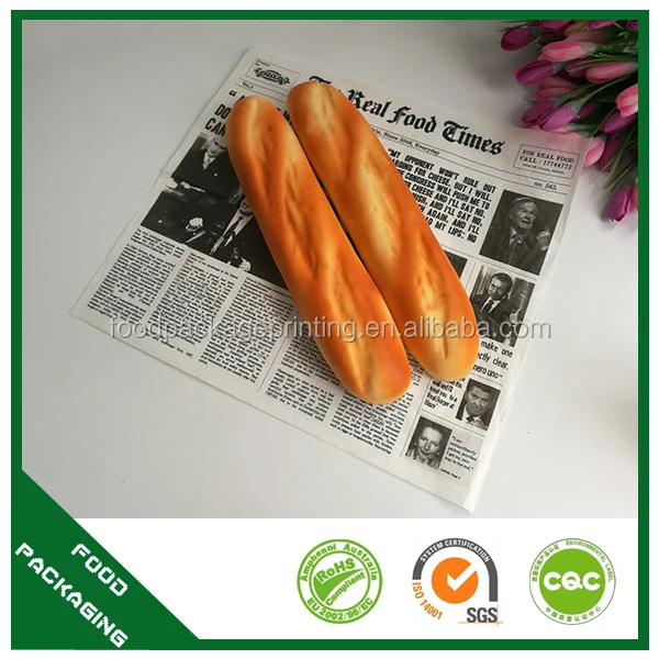 
Made in shenzhen fast food wrapping paper ,food grade greaseproof paper 