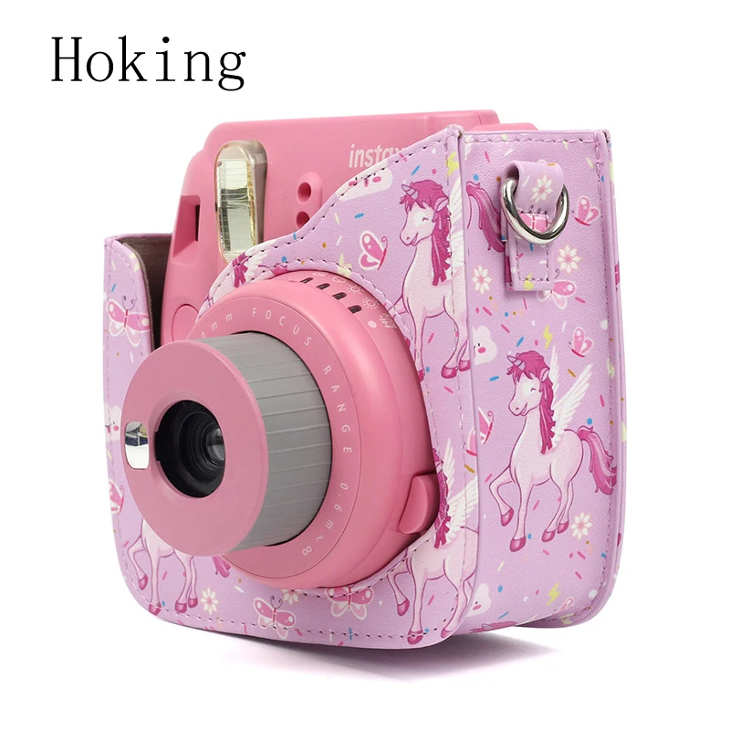 Superior Quality Pink Pony Leather Camera Body Cover For instax mini 8