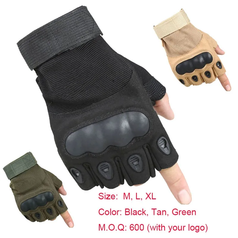 Tactical Gloves Half Finger Black Can Be Customized With Logo
