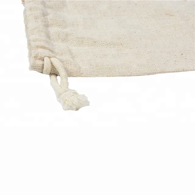 9*12cm Plain Cotton Linen Pouch with Drawstring Rice Tea Sachet Packing Cotton Linen Bags