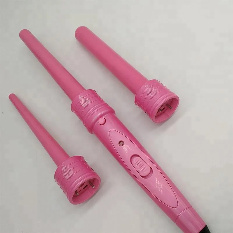 3-in-1 ceramic hair curling iron 1 inch tourmaline wand hair curler