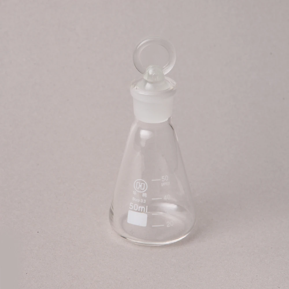 
Huaou 50-1000ml borosilicate glass conical flask with glass stopper 