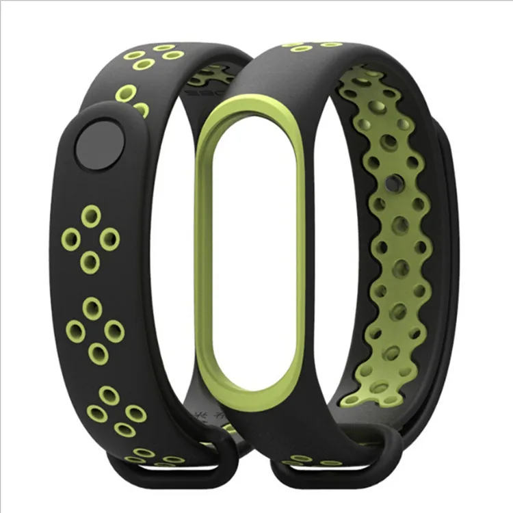 Sport Edition Wrist Strap Colorful Silicone Bracelet Double Color Replacement Wristband for Xiaomi Mi Band 3
