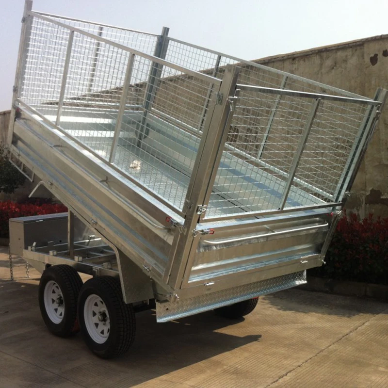 Hot Sale 4 Wheel Tandem Axle Tipping Trailer with 600mm Cage ATM 750KG
