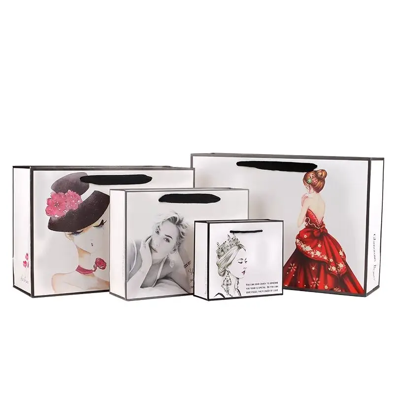 
Дешевая белая Роскошная лента с ручками, Подарочный пакет с индивидуальным принтом, бумажный пакет с вашим собственным логотипом 