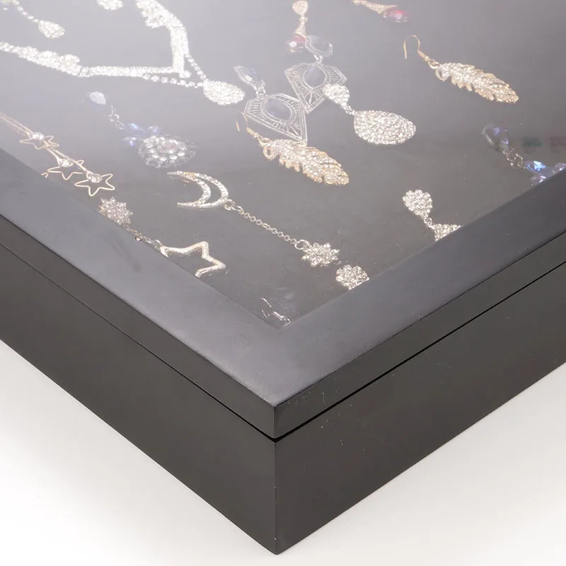 High quality jewelry frame pins large black 3d frame shadow box display case wall hanging shadow box frame