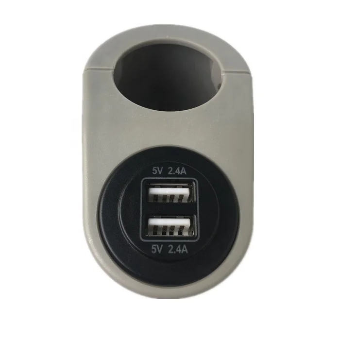 USB charger power converter on Bus handrails supports