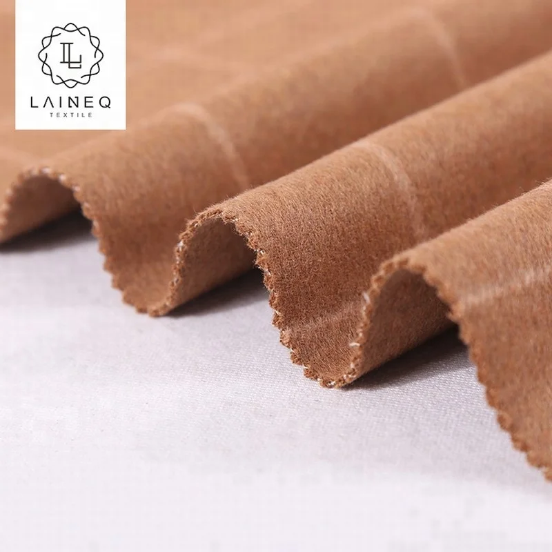 STOCK checked pattern 50% wool thick fabric for winter overcoat garment