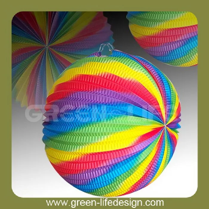 украшение партии полосатый сделать круглый бумажный фонарик