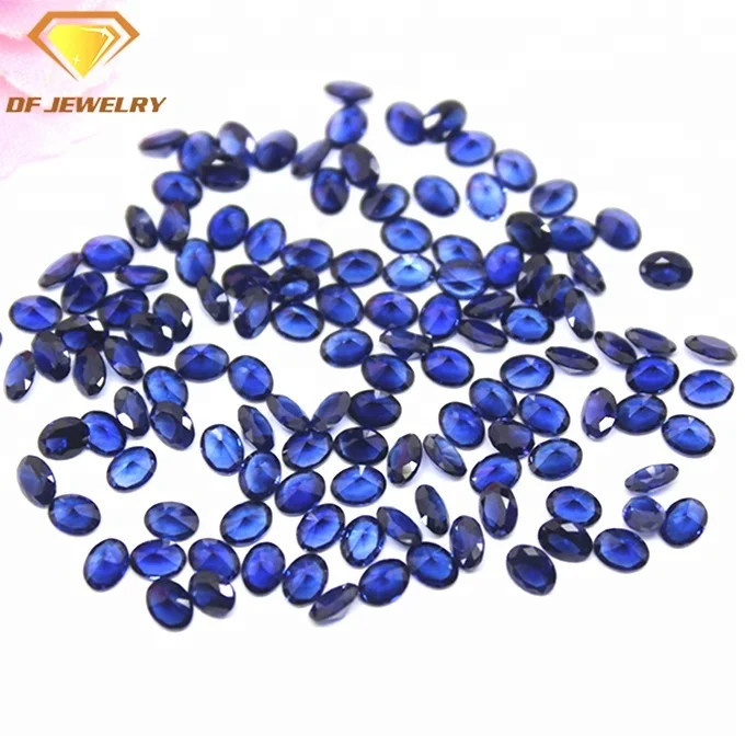Synthetic Corundum Oval Shape 34# Blue Sapphire Stone