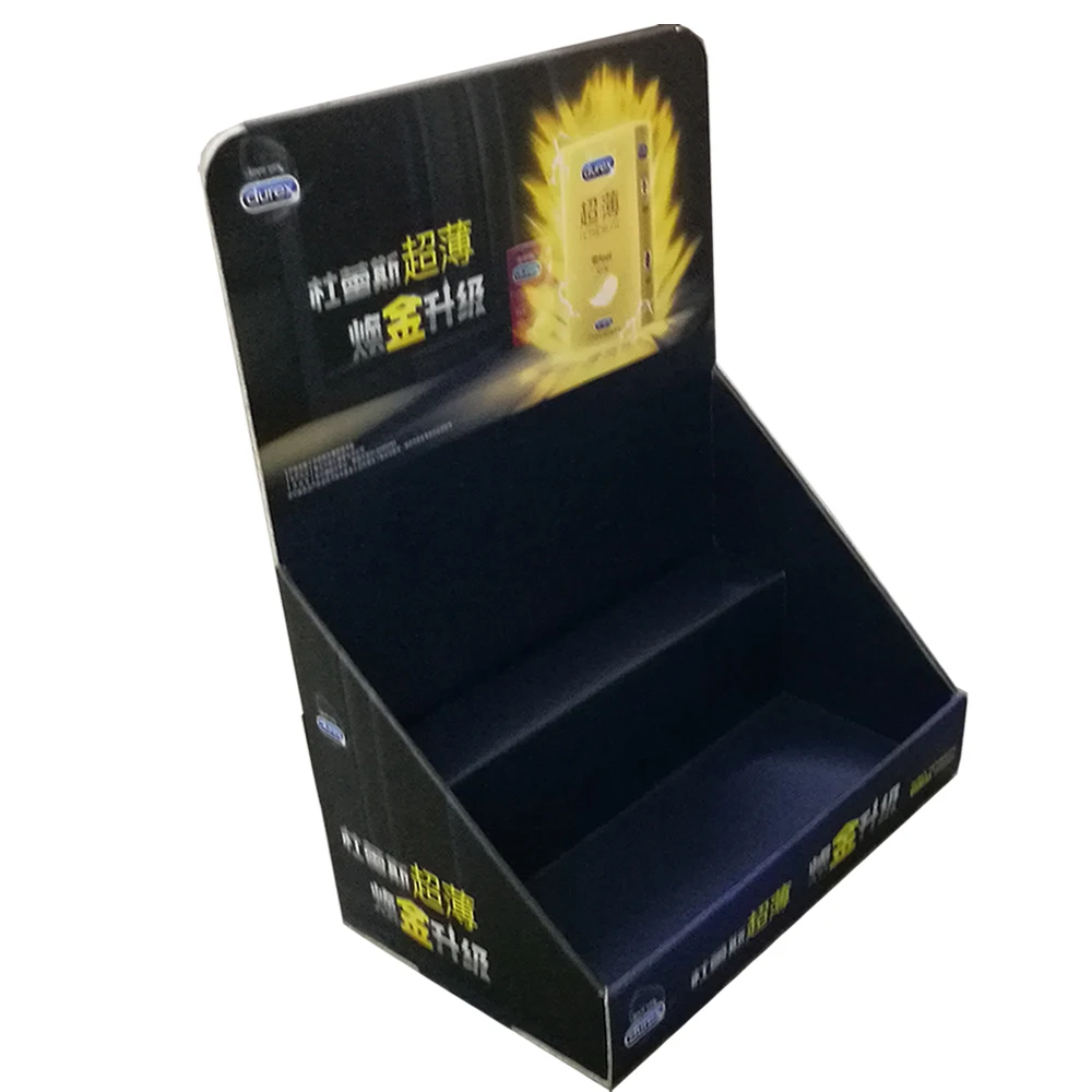 Supermarket Display Foldable cosmetic  Paper Box Shelf Ready Packing Box  Condom display box