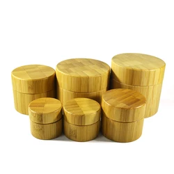luxury bamboo wooden cosmetic container 5g 10g 15g 20g 30g 50g 100g 150g 200g 250g 300g  bamboo  cream jar with PP inner