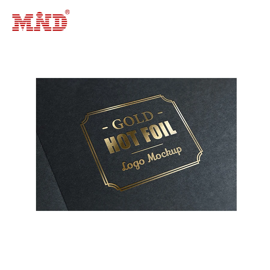 MDM4 логотип золотым тиснением фольгой печатью