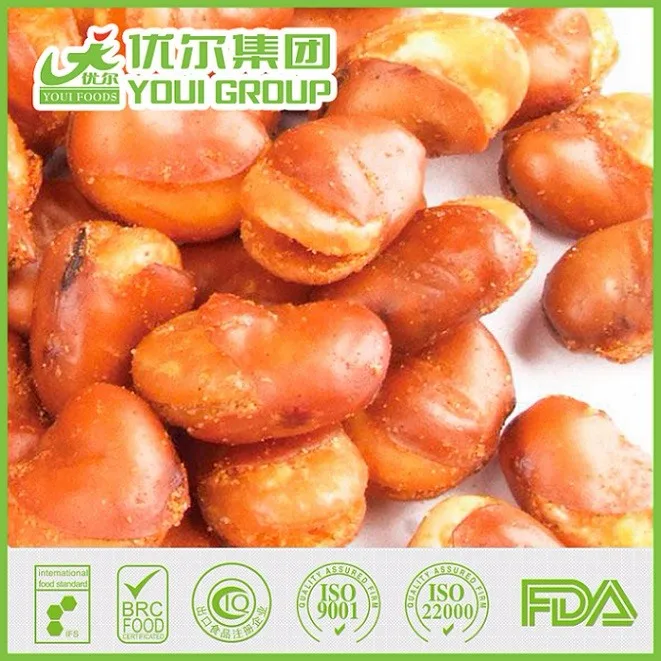 fried and roasted cocoa fava  wasabi broad bean chips  broad beans