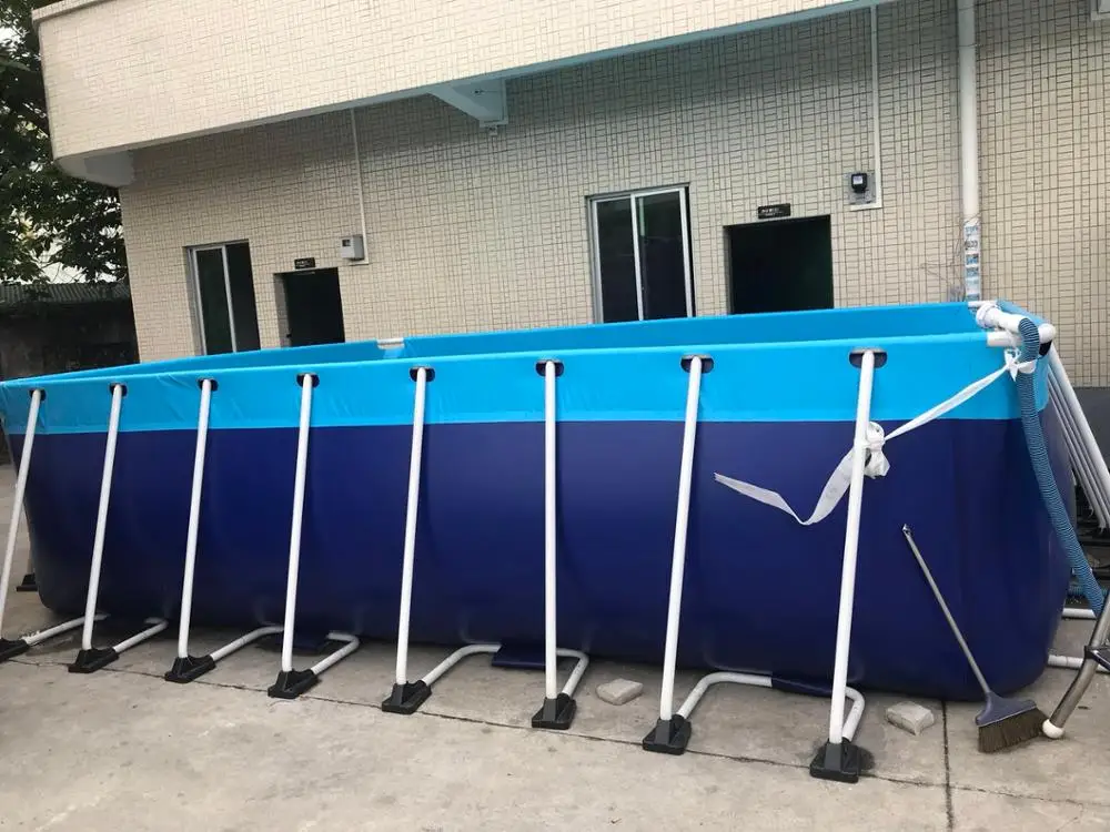 Outdoor large water park steel frame PVC swimming pool steel frame pool