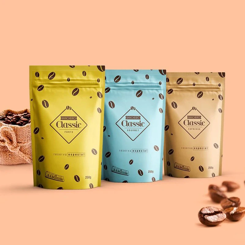 
Side gusset flat bottom custom printed drip coffee bean packaging coffee bag with valve 