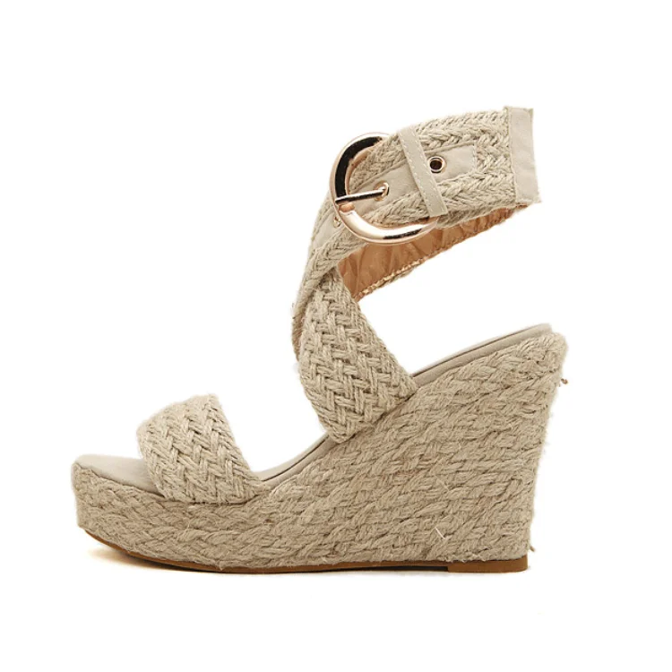 2019 New Ladies espadrille wedges heel sandals women shoes In Stock