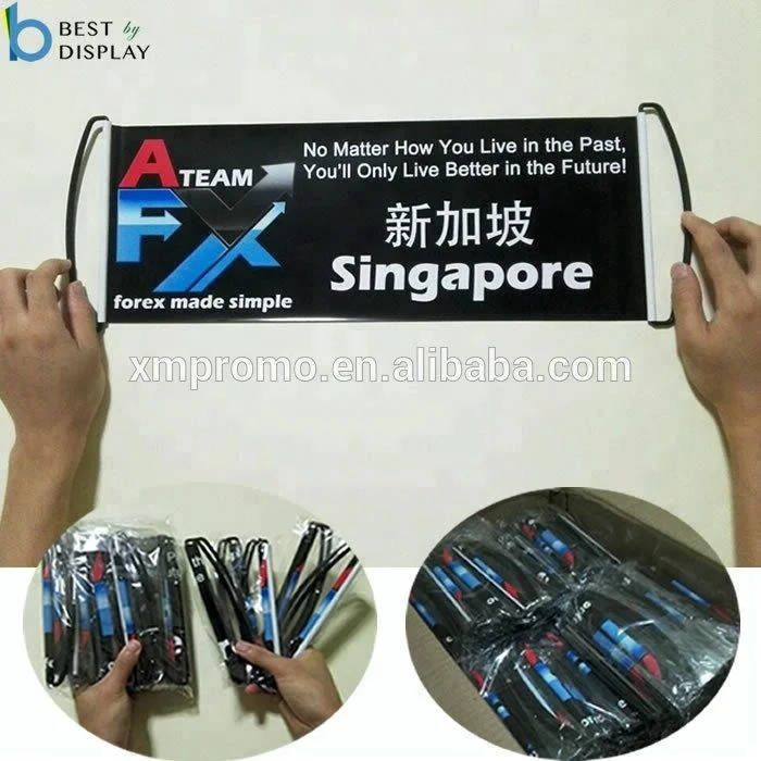 2018 Promotional advertising hand roll up banner hand held scrolling banner