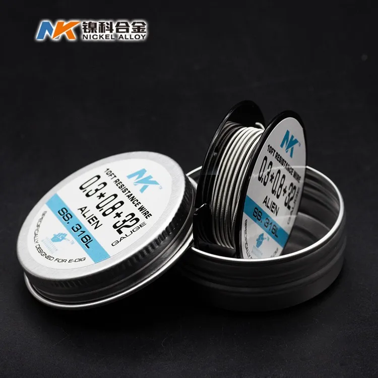 
NK ecig premade coil nichrome ss alien clapton wire for vaping 