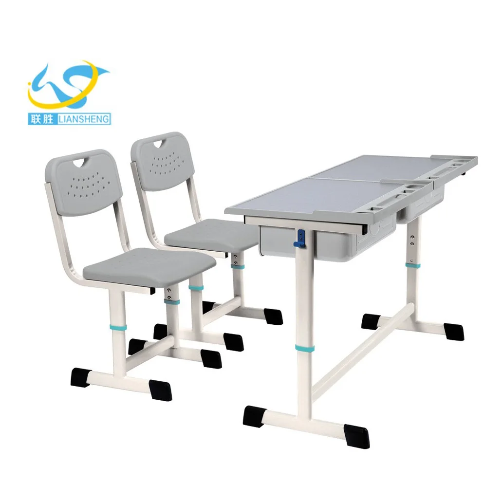 modern hot sale 2 seats fix school furniture wholesale primary school furniture